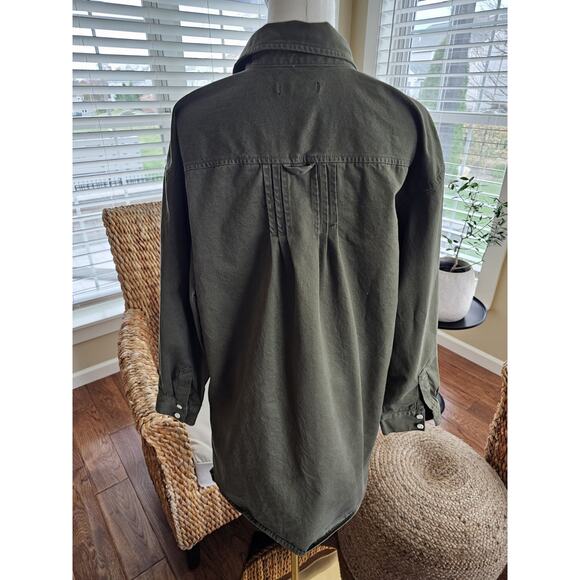 Madewell Mini Shirtdress Women's Size L Loeden Green Pockets Utility - Picture 5 of 9